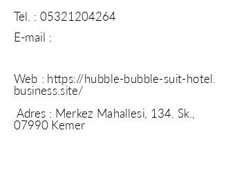 Hubble Bubble Suit Hotel iletiim bilgileri
